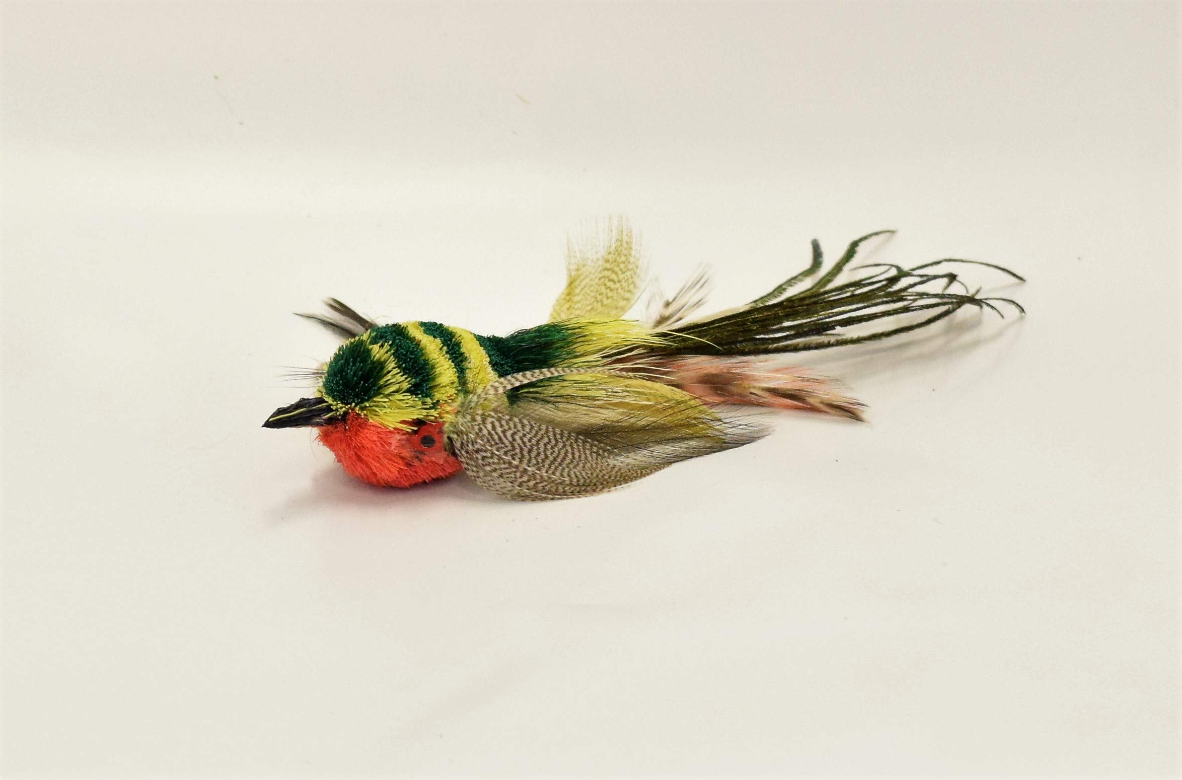 Colorful Yellow Striped Flyer Bird Toy Attachment - Compatible with Most Popular Wand Toys for Cats - Perfect for Interactive Play & Exercise