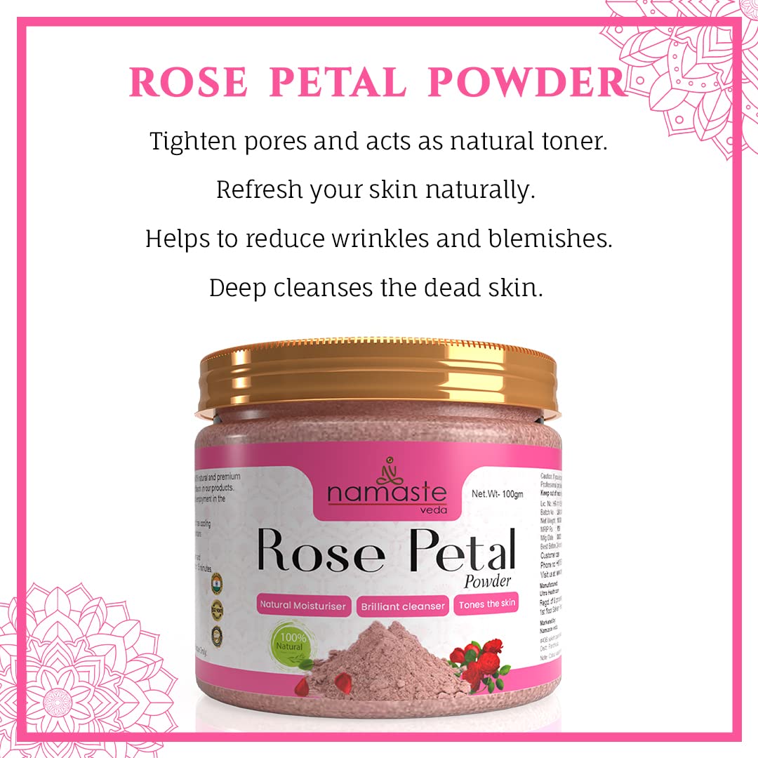 Rose & Orange Powder Combo Pack for Oil Control, Acne Care & Glowing Skin | DIY Ubtan Face Mask Set for Oily & Acne-Prone Skin | Natural Skincare for Daily Use & Spa Treatments