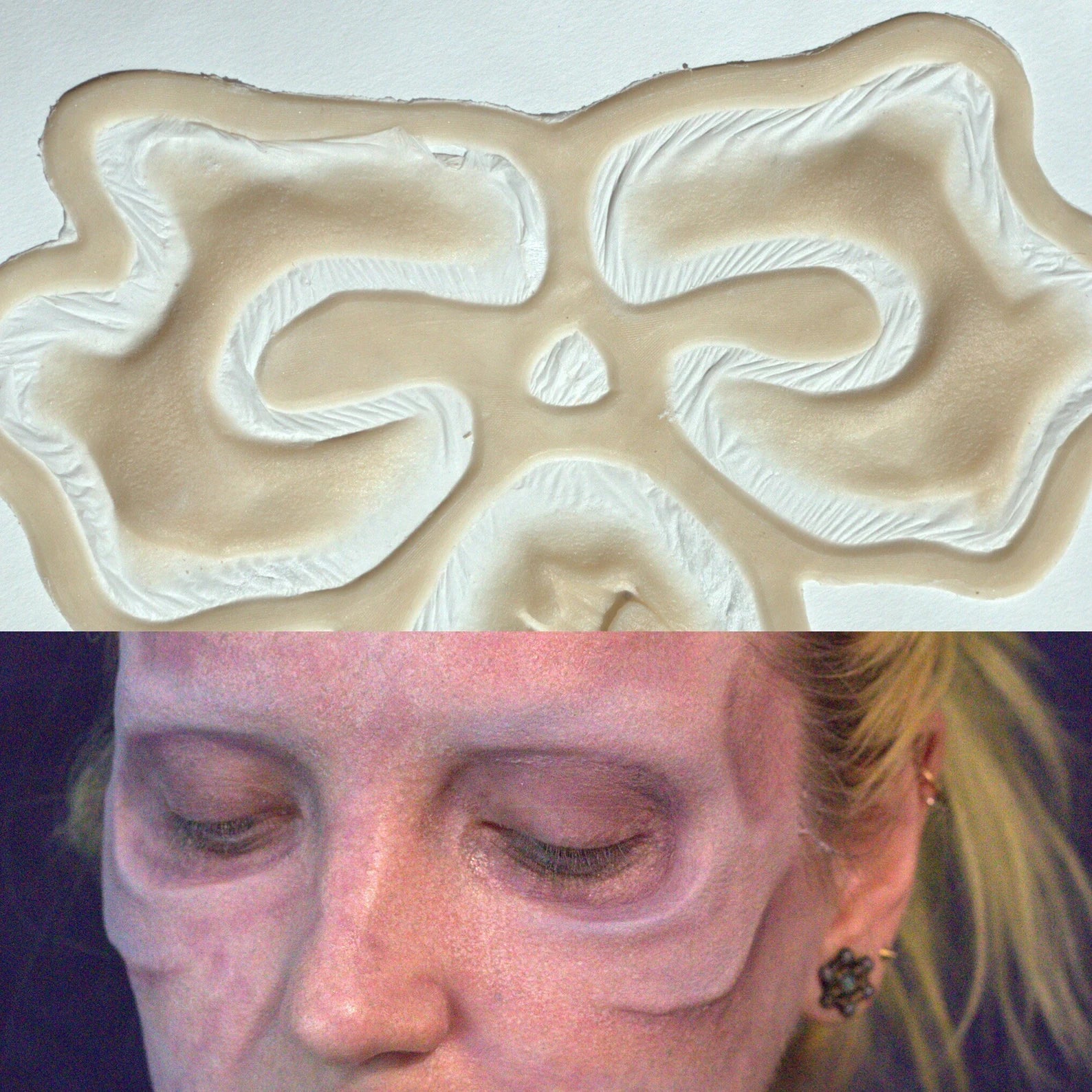 Obsidian FX Zombie Cheekbones & Eye Socket Silicone Prosthetic - Realistic Halloween Makeup FX for Cosplay & Horror Costumes
