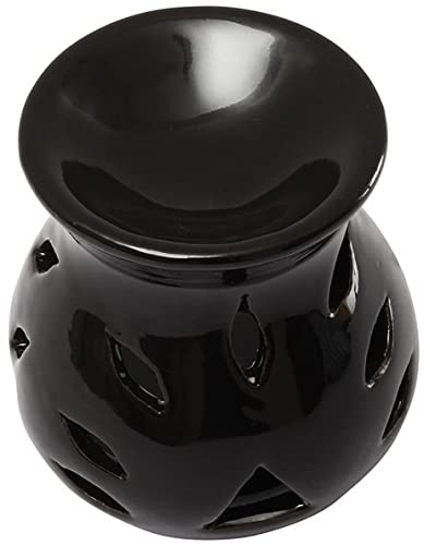 Premium AIR-ROMA Ceramic Essential Oil Diffuser - Black Aromatherapy Burner for Home, Office & Spa Relaxation | Perfect for Stress Relief, Yoga & Meditation