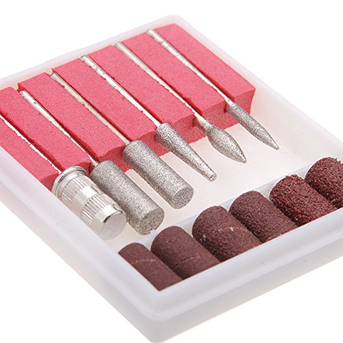 6PCS Nail Drill Bits and Sanding Bands Replacement Set - Professional Metal Bits for Electric Nail File - Perfect for Salon, Home Manicure & Nail Art Design