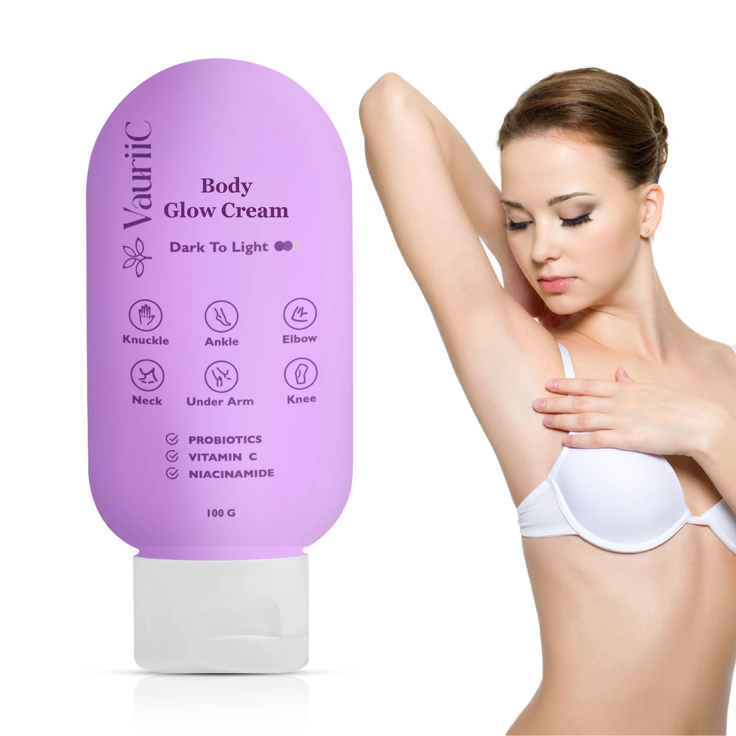VauriiC Skin Brightening Pigmentation Cream with Lactic Acid & Retinol - 100gm | Dermatologist Tested Dark Spot Corrector for Neck, Underarms, Knees, Elbows | Contains AHA, Kojic Acid, Niacinamide | Natural, Paraben-Free for All Skin Types | Perfect for Daily Use & Nighttime Skincare Routine
