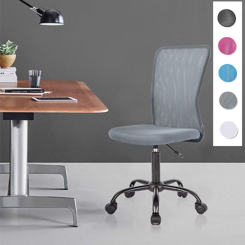 Ergonomic Office Chair with Lumbar Support - Adjustable Mesh Computer Desk Chair with Wheels, Swivel & Mid Back - Modern Executive Rolling Chair for Home Office, Women & Men - Gray (Ideal for Long Work Hours, Gaming & Study)