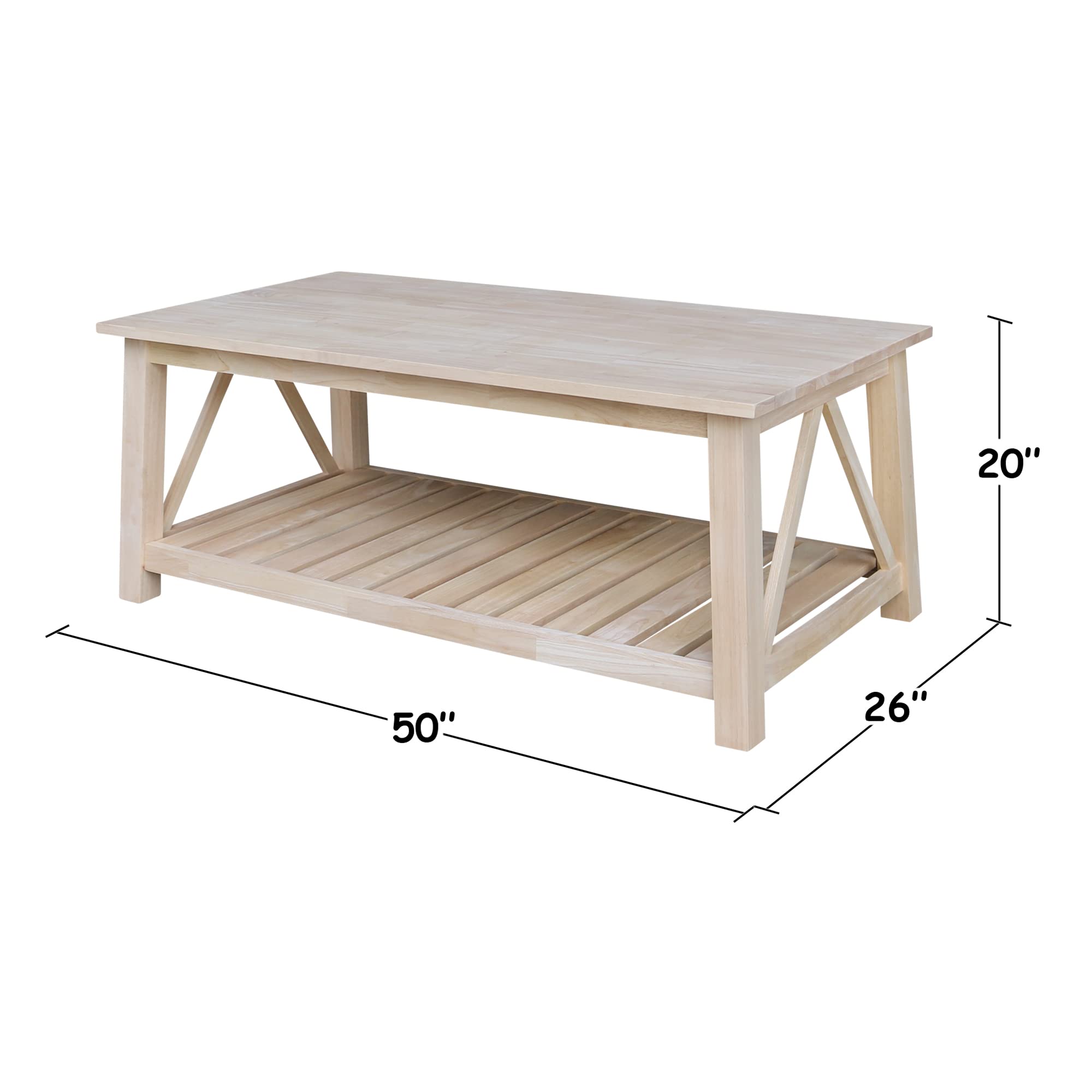 IC International Concepts Surrey Modern Coffee Table - Elegant Walnut Wood Finish with Sturdy Black Metal Frame, Spacious Surface & Lower Shelf - Perfect for Living Room, Office or Lounge - Easy Assembly & Durable Design