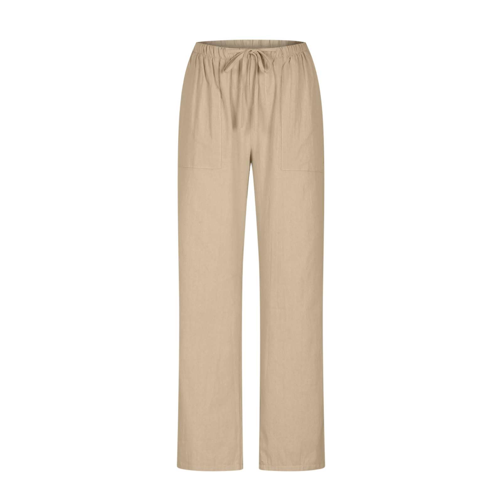 Breathable Linen Pants for Women - Summer Wide Leg Cropped Pants with Drawstring Waist | Casual Comfort for Beach, Travel & Everyday Wear
