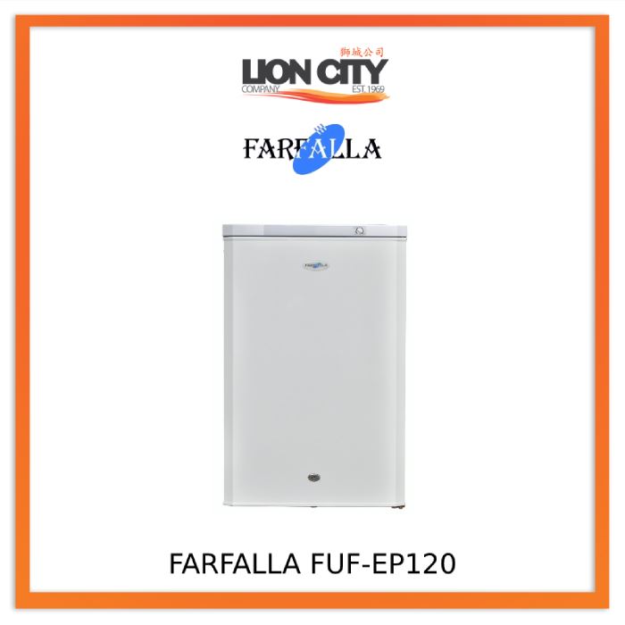 Farfalla FUF EP120 120L Upright Freezer White - Energy Efficient Compact Freezer for Home, Garage, or Basement - Perfect for Storing Frozen Foods, Ice Cream, and Meal Prep