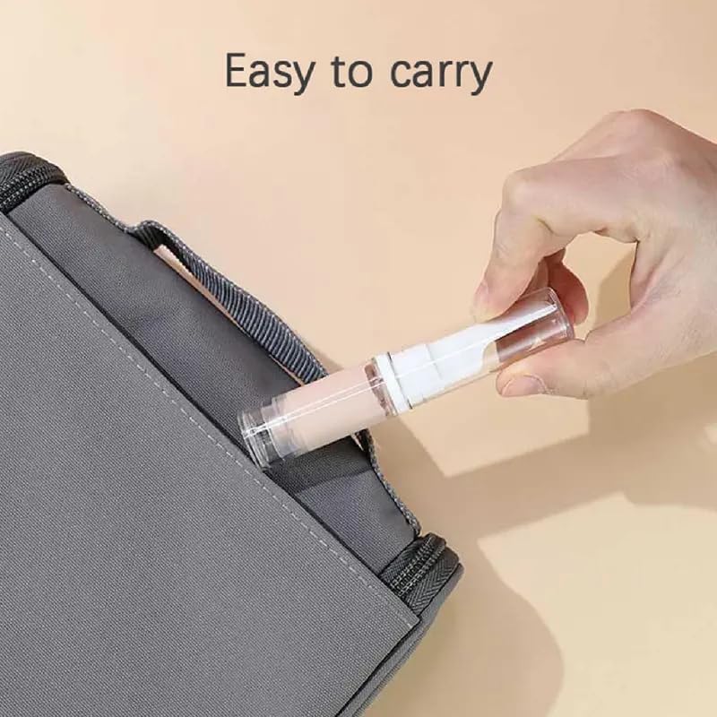 ATHA 10ml Plastic Travel Empty Bottles for Liquid Foundation, Body Lotion & Eye Cream - Portable Cosmetic Refill Containers with Vacuum Pump (2 Pack, Multicolor) - Perfect for Makeup Touch-Ups, Skincare On-The-Go & Gym Essentials