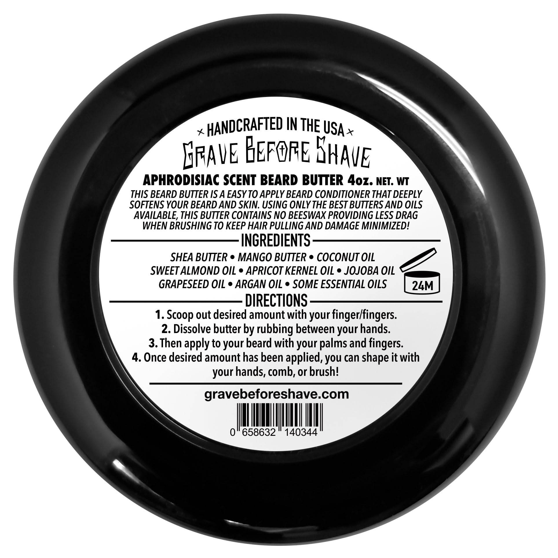 Grave Before Shave Beard Butter - 4 oz Natural Beard Conditioner with Leather & Cedarwood Scent for Men - Softens & Tames Facial Hair - Perfect for Daily Grooming & Styling