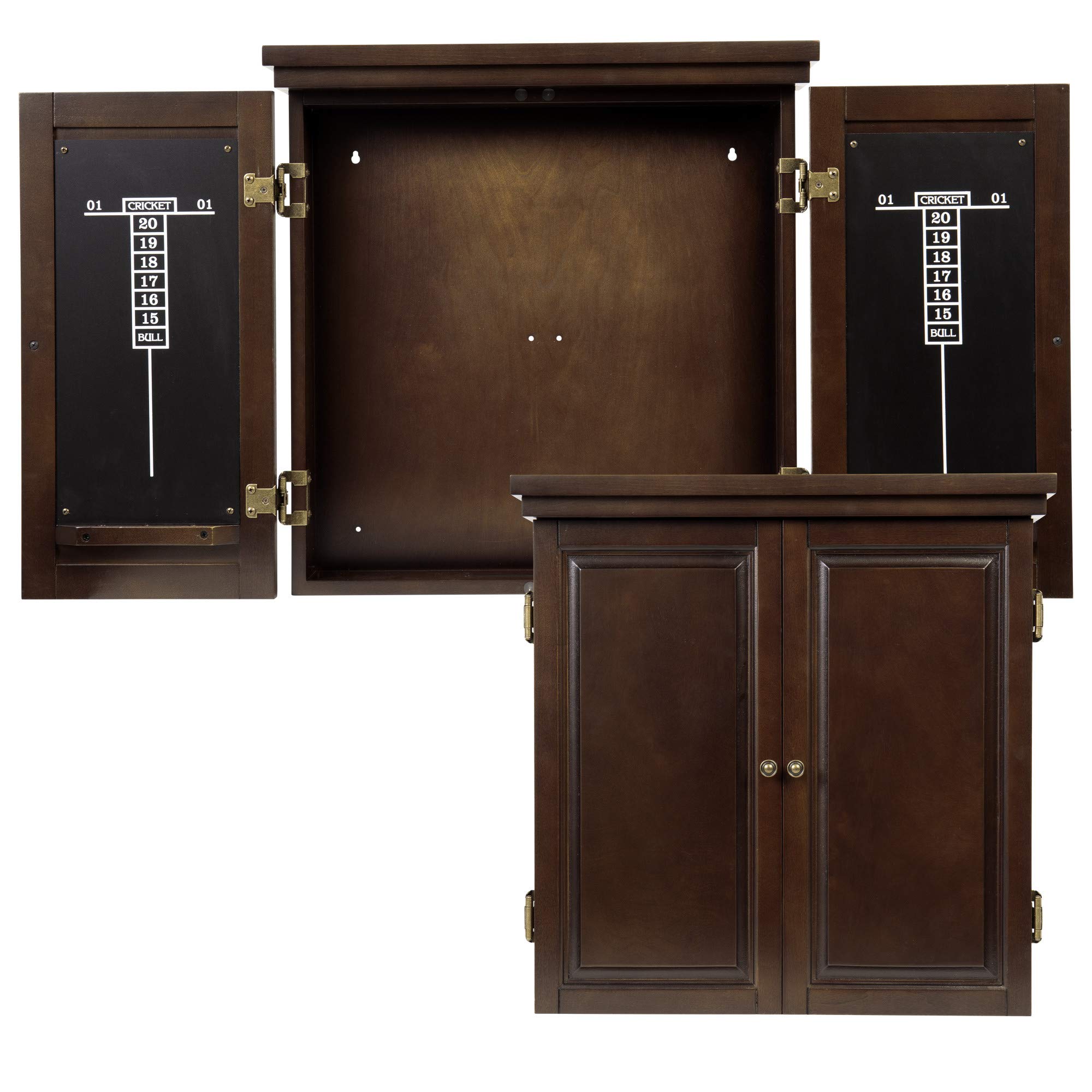 American Legend Traditional Dartboard Cabinet - Premium Wooden Dart Board Set with Bristle Board & Darts - Perfect for Home Game Rooms, Bars, and Man Caves