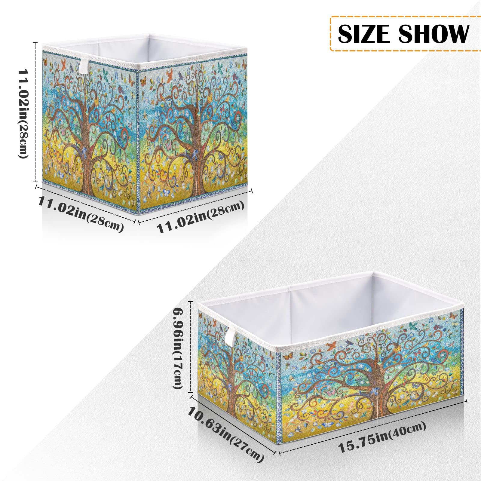 DOMIKING 11 Inch Foldable Fabric Storage Bins - Closet Organizer with Sturdy Handle for Bedroom, Shelves & Linen Storage | Perfect for Closet Organization, Underbed Storage & Kids Toy Baskets