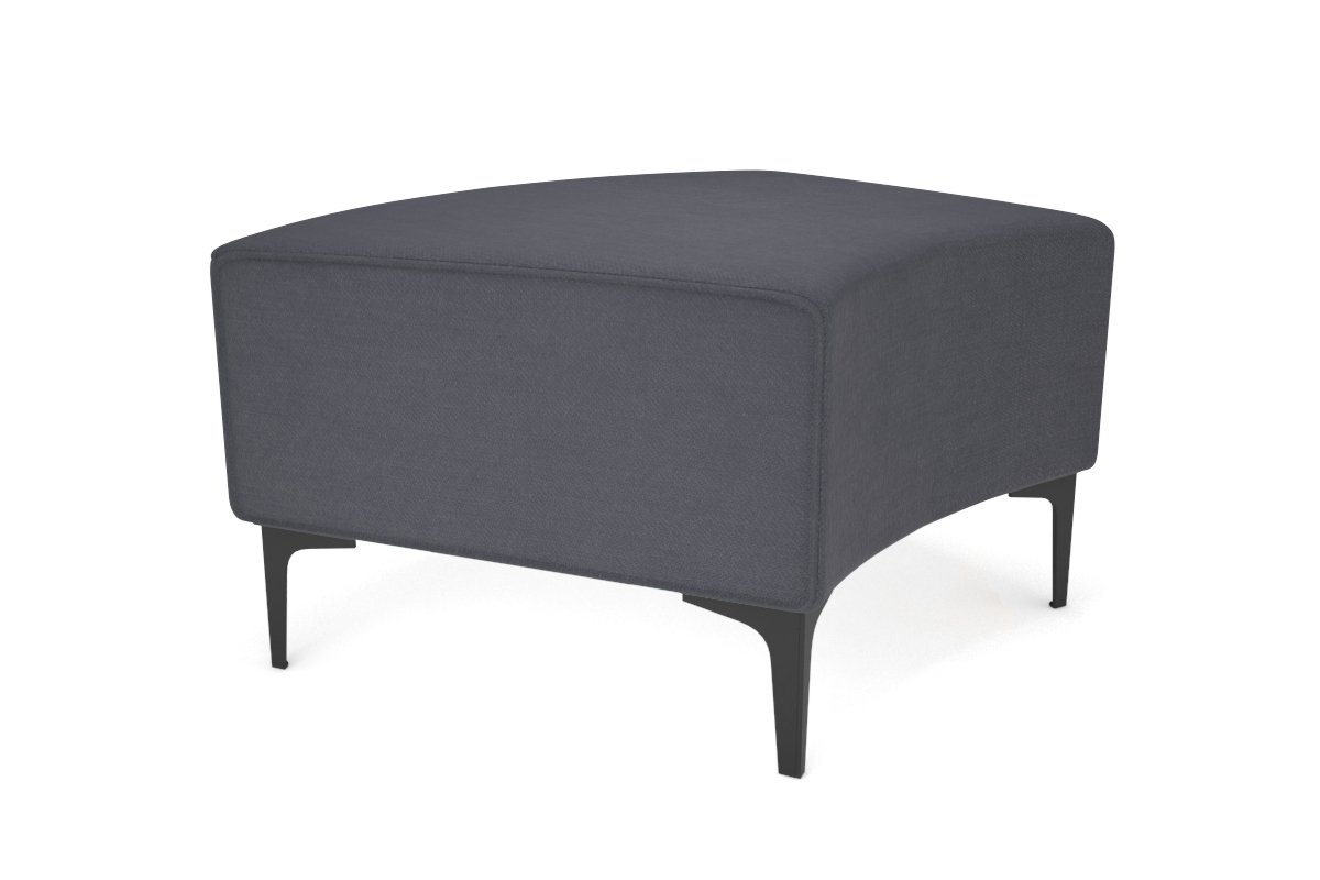 Mondo Ottoman Curve Lounge - Modern Round Storage Footrest Pouf with Removable Cover - Perfect for Living Room, Bedroom, and Office Decor