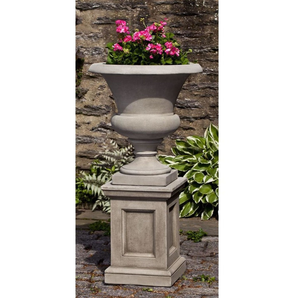 Campania International Wilton Urn with Barnett Pedestal - Classic Outdoor Garden Planter for Flowers & Plants - Perfect for Patio, Porch, and Landscape Decor