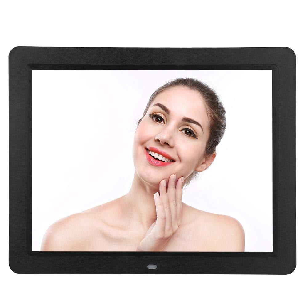 12 Inch HD Digital Photo Frame with Remote Control - 800x600 LCD Display, Alarm Clock, Calendar, MP3/MP4 Video Player (Black) - Perfect for Home Decor, Office Display & Gift Giving