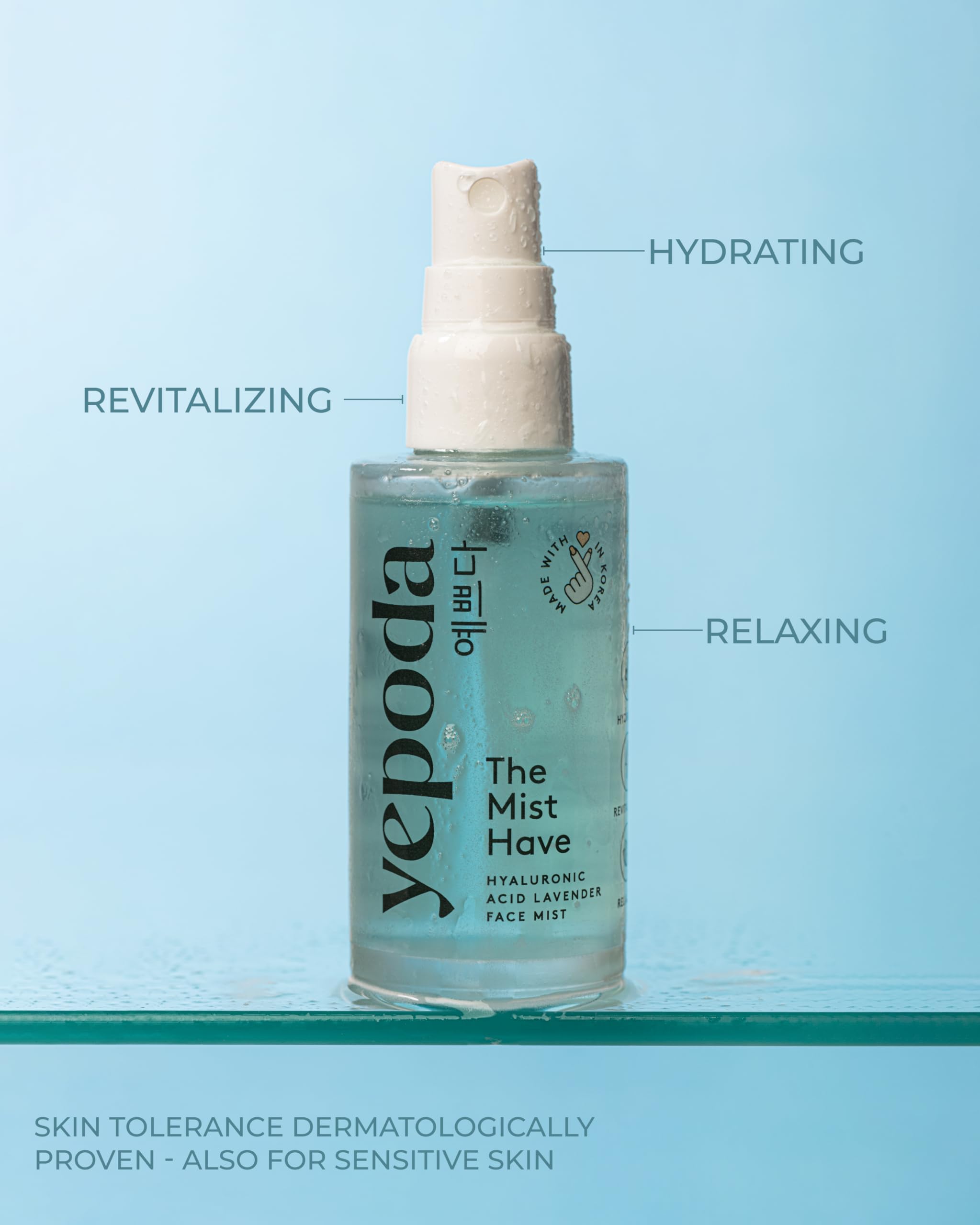 Yepoda Hyaluronic Acid Facial Mist Spray - Hydrating & Lightweight Korean Toner for Dry Skin (50ml) | Perfect for On-the-Go Refresh & Skincare Routine