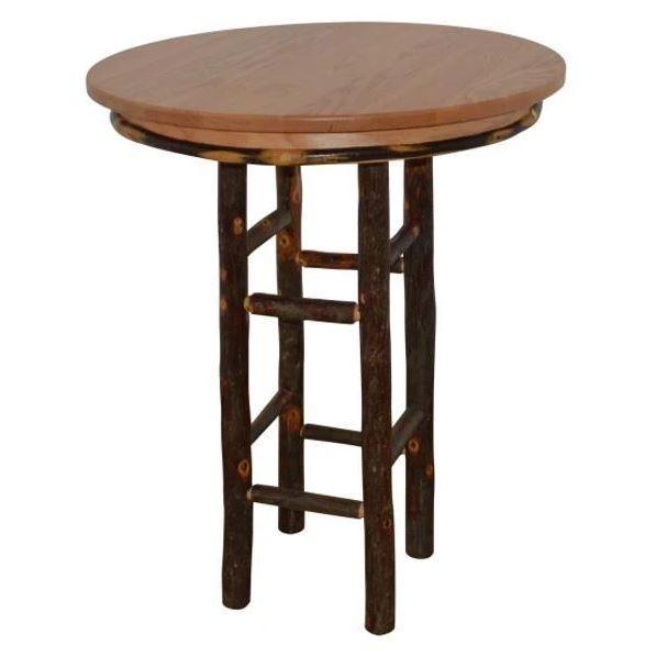 A & L Furniture Hickory Round Bar Table - 36 Inch Height, Rustic Wood Pub Table for Kitchen, Dining Room & Outdoor Use - Perfect for Entertaining & Small Spaces