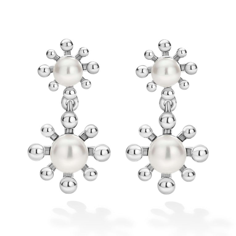 Luna Fleur Pear Drop Earrings - Elegant Dangle Earrings for Women, 925 Sterling Silver Pear Shaped Jewelry, Perfect for Weddings, Parties & Date Nights