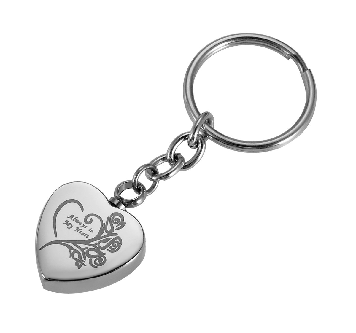 HooAMI Pet Memorial Keychain - Heart Flower Charm Cremation Urn Jewelry for Ashes (Funnel Included) - Perfect for Honoring Beloved Dogs, Cats & Pets - Keepsake for Grieving Pet Owners