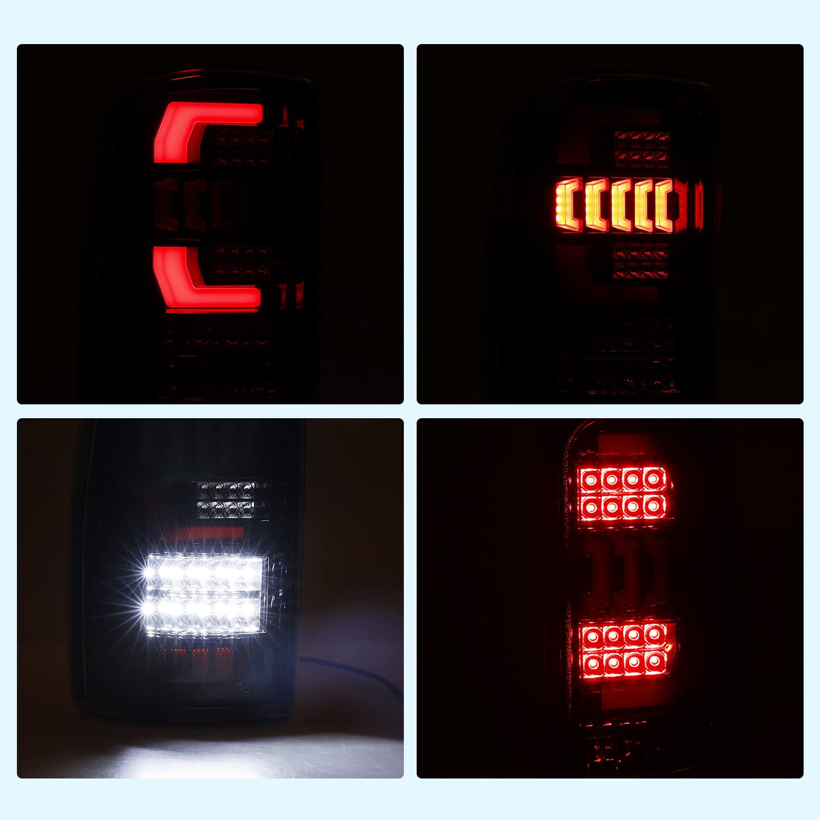 AUTOWIKI LED Tail Lights Assembly for 2000-2006 Chevy Suburban/Chevrolet Tahoe/GMC Yukon - Smoked Lens Replacement Rear Lights (1 Pair) - Perfect for Night Driving & Enhanced Vehicle Safety