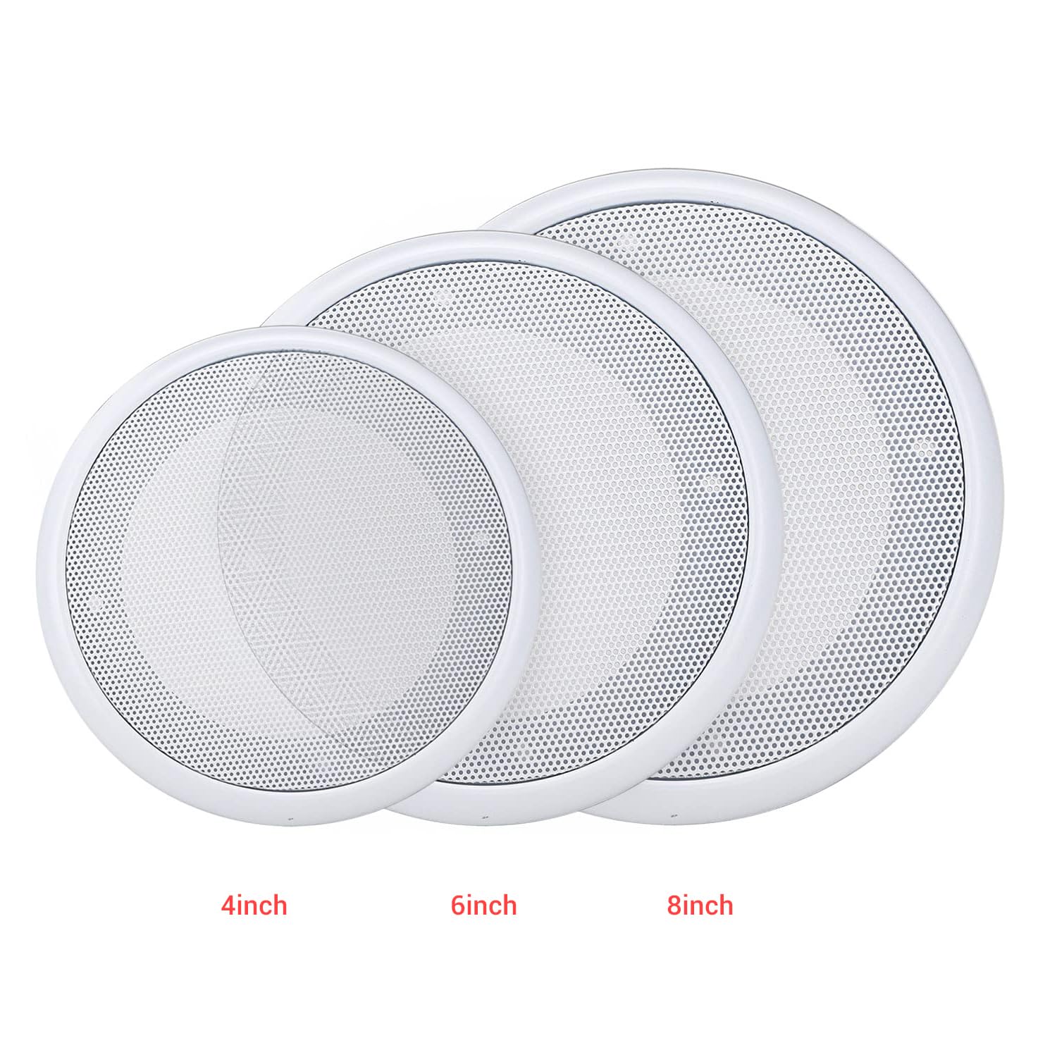 MACHSWON 2-Pack 4 Inch White Round Speaker Grill Covers - Universal Surface Mount Ceiling Speaker Hole Covers for Home Theater, RV, Boat & Marine Installation - Perfect for Home Audio, Car Audio & Outdoor Sound Systems