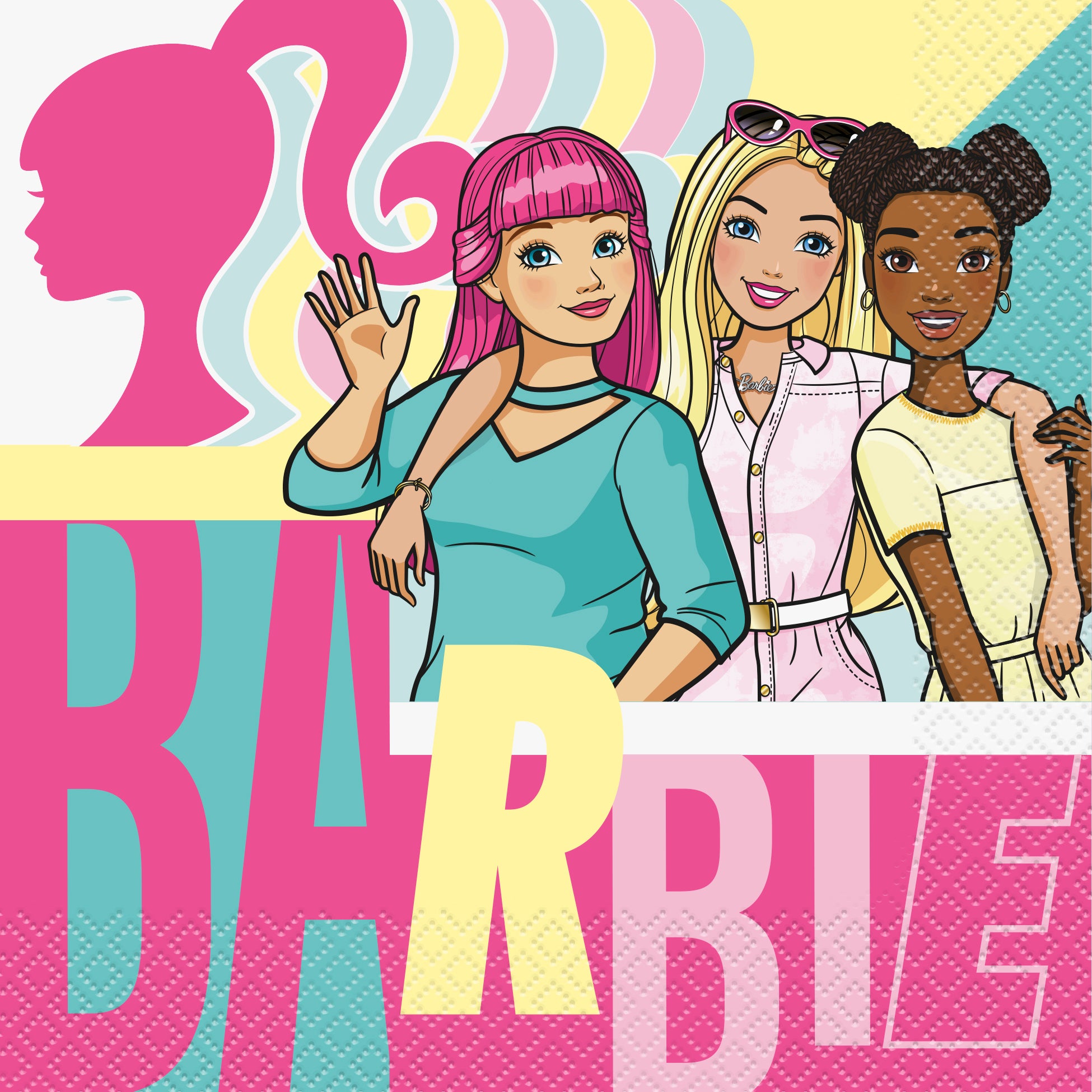 Barbie Themed Lunch Napkins - 16 Count Pack - Perfect for Birthday Parties, Picnics, and Themed Events