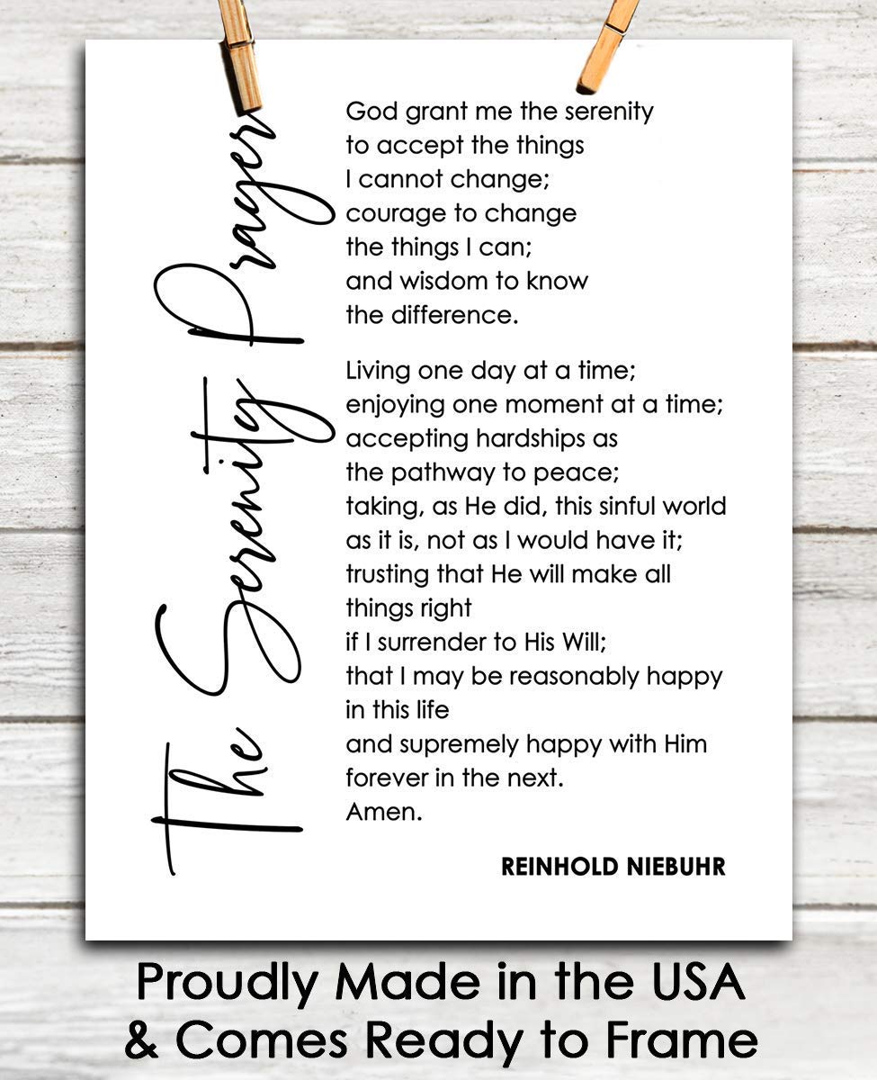 Serenity Prayer Wall Art - Inspirational Bible Verses for Home & Office Decor