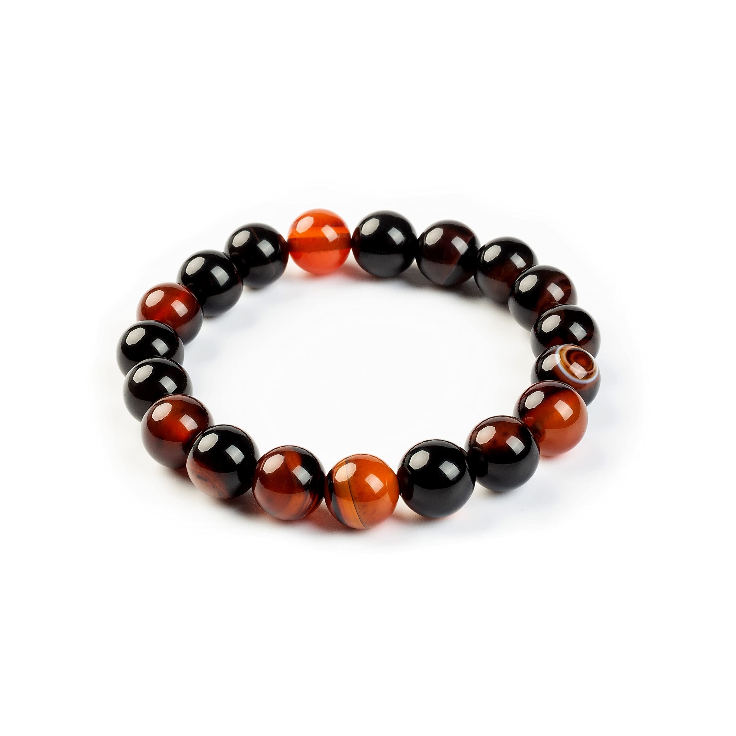 Natural Stretch Gemstone Crystal Bead Bracelet - Healing Tiger Eye Stone Beaded Bracelet for Women & Men | Unisex Spiritual Jewelry Gift for Meditation, Yoga & Positive Energy