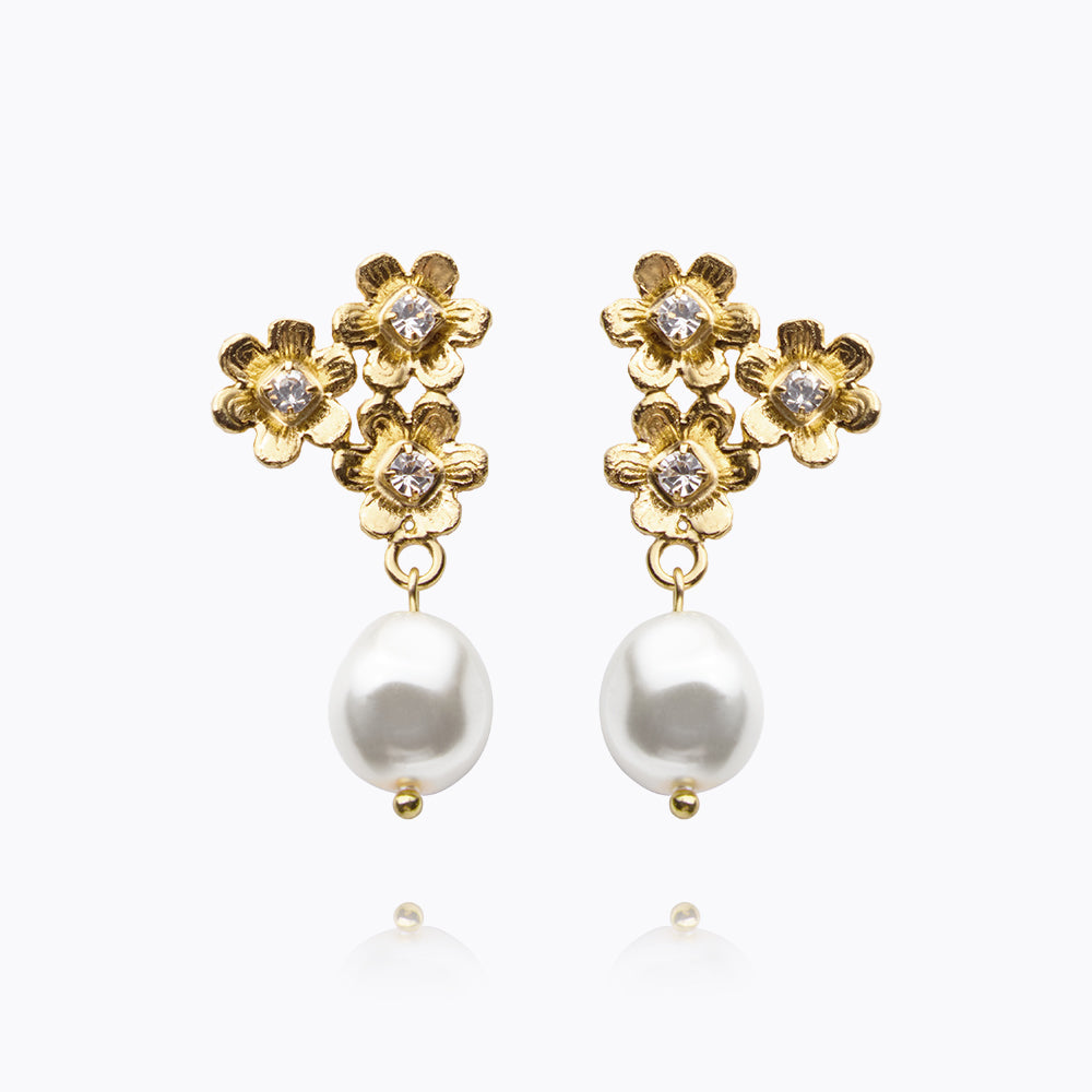 Elegant Juniper Pearl & Crystal Drop Earrings for Women – Perfect for Weddings, Parties & Special Occasions