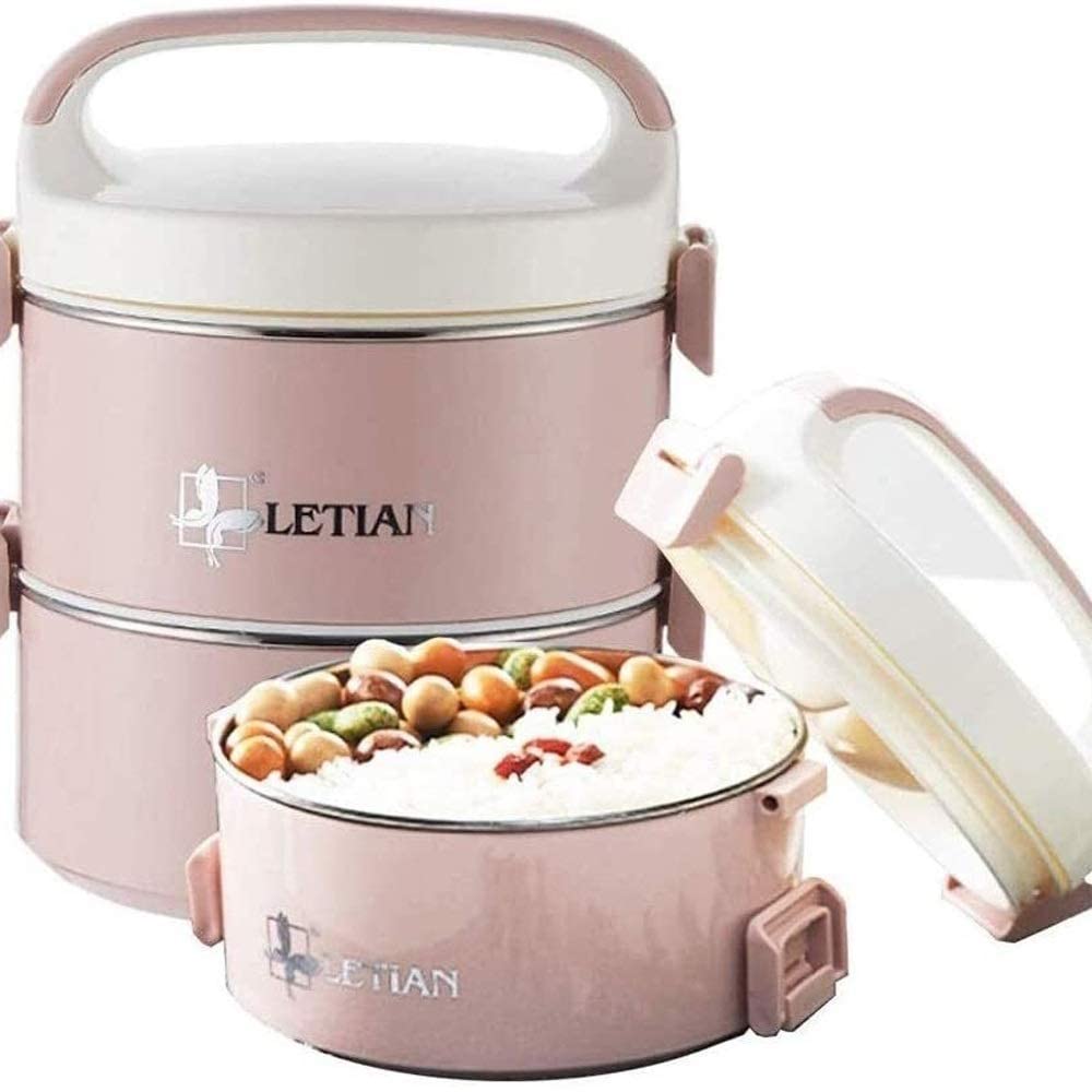 Insulated Stainless Steel Lunch Box for Kids & Adults - Portable Bento Box with Double Containers | Perfect for School, Work & Picnics | Blue Gift Option