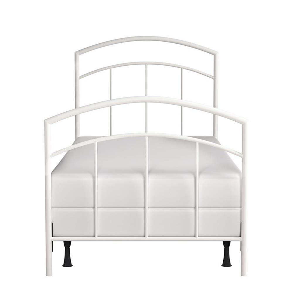Rosebery Kids Modern Metal Twin Bed Frame - White Textured Finish | Sturdy & Safe for Children's Bedroom, Guest Room or Dormitory