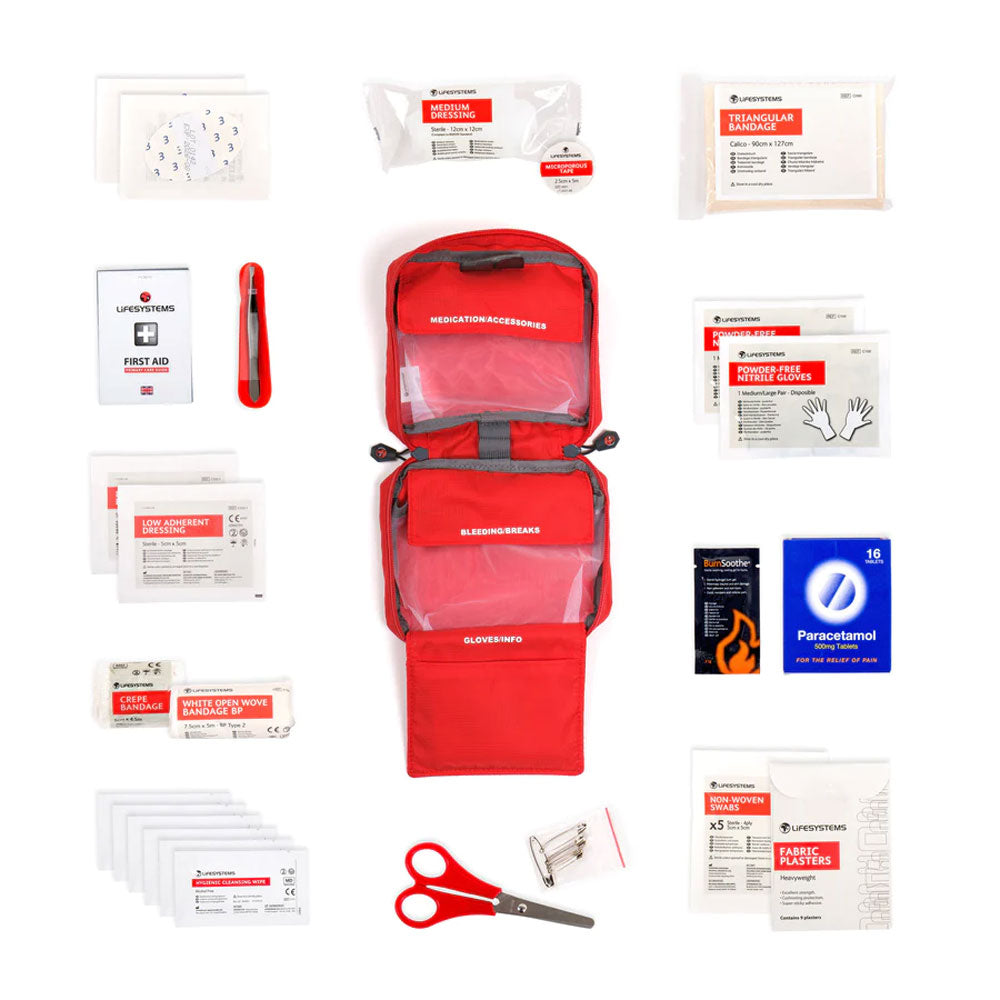 Lifesystems Adventurer First Aid Kit - Compact Emergency Medical Supplies for Hiking, Camping & Outdoor Adventures