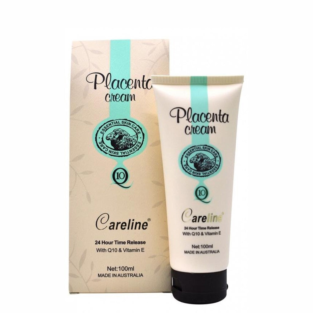 Careline Placenta Cream with CoQ10 & Vitamin E - Anti-Aging Face Moisturizer for Wrinkles & Fine Lines - Day & Night Skincare for Women & Men