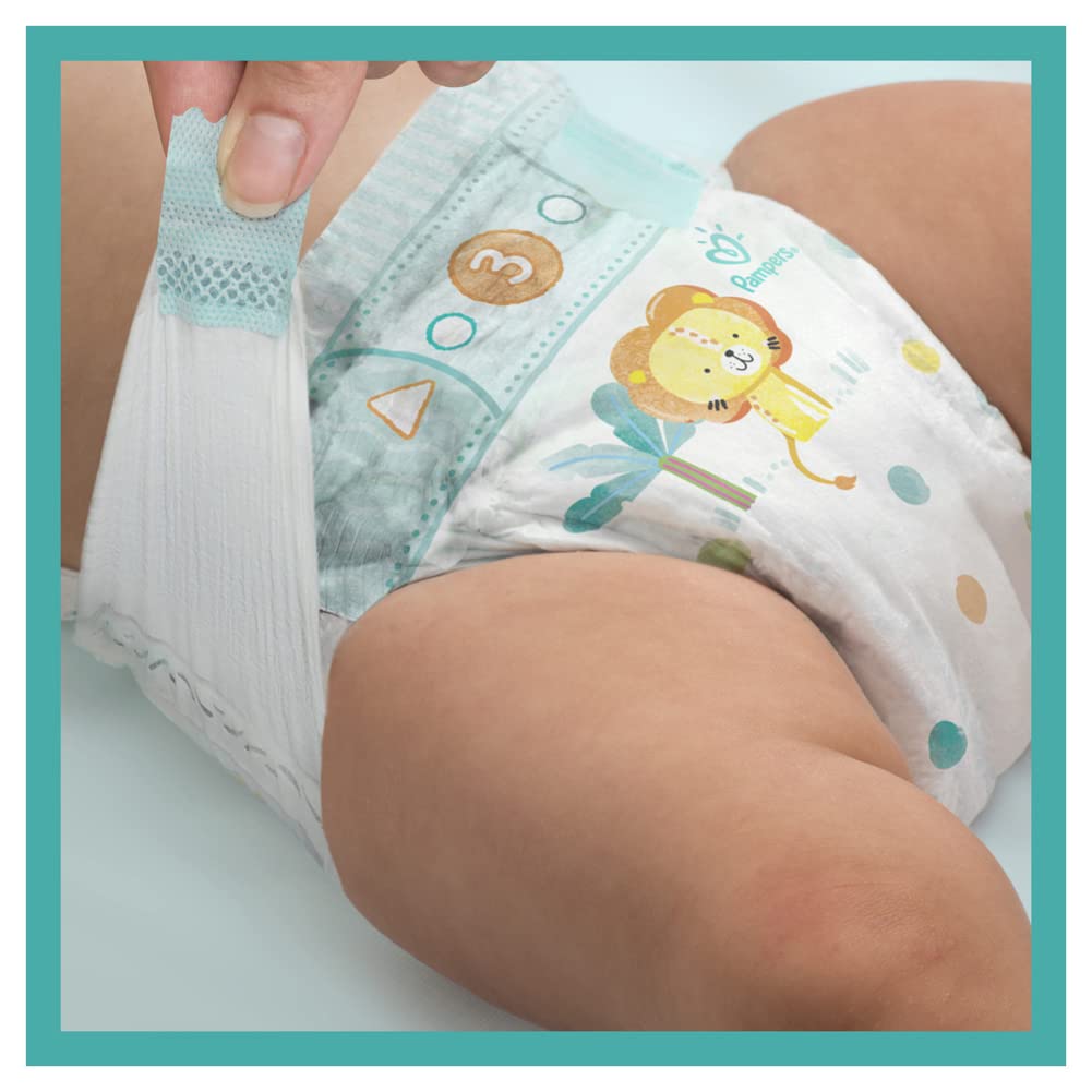 Pampers Size 7 Baby-Dry Diapers (15+ kg) - 112 Count, 1 Month Supply, Up to 12 Hours of Leak Protection with Double Barrier - Ideal for Active Toddlers, Overnight Use & Daycare