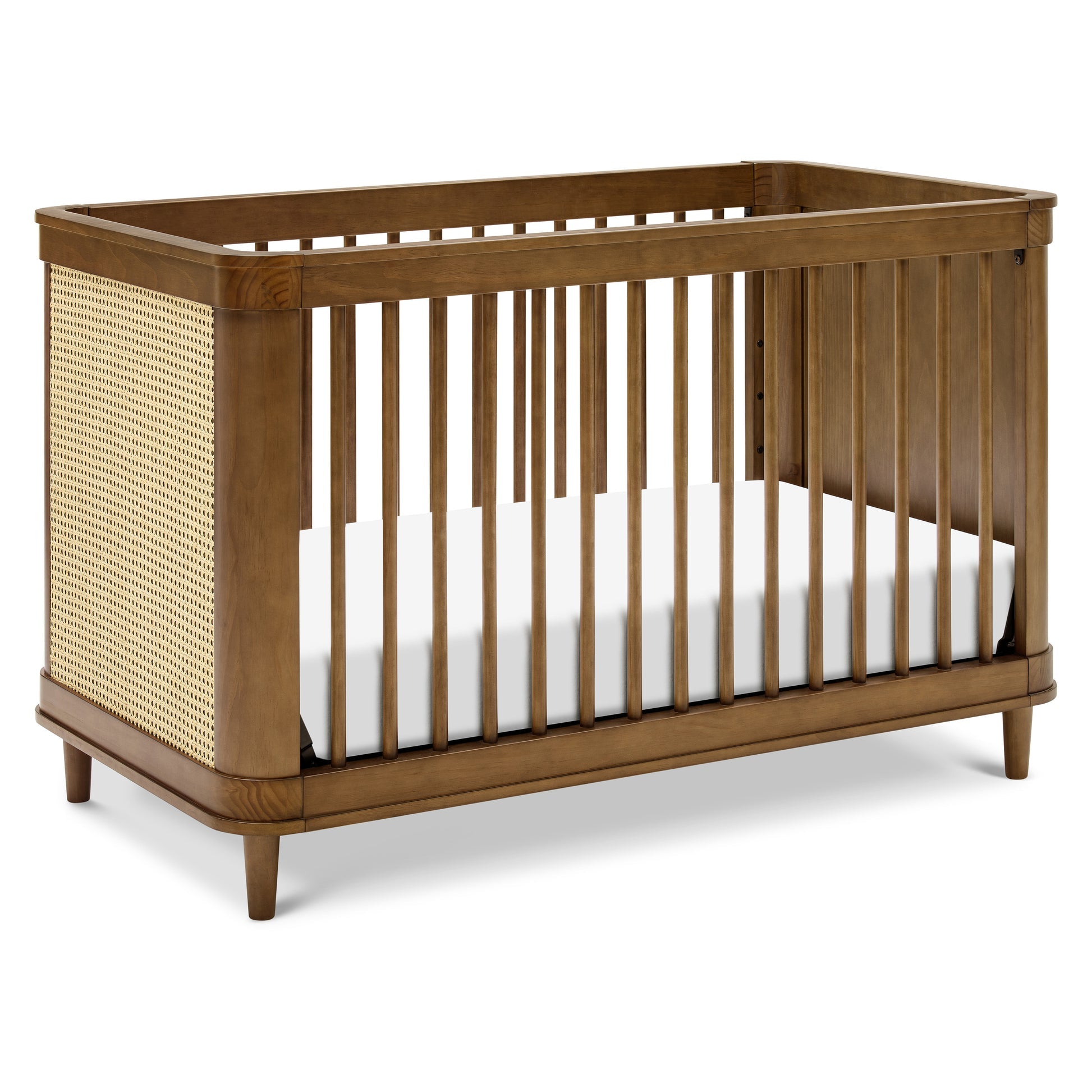 3-in-1 Convertible Baby Crib with Canopy - White Nursery Furniture for Newborns to Toddlers | Perfect for Bedrooms, Daycares & Nursery Rooms