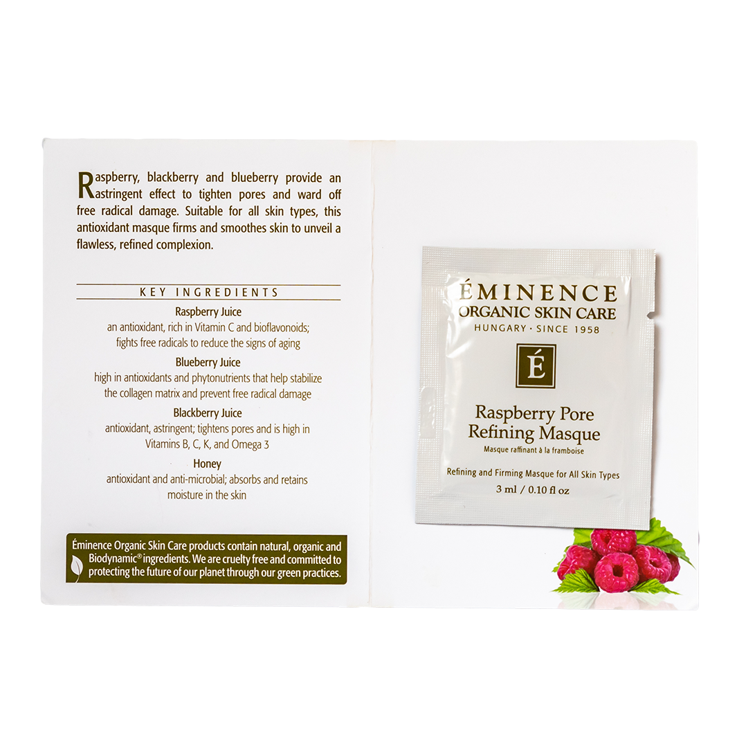 Eminence Organics Raspberry Pore Refining Masque - Deep Cleansing Face Mask for Acne & Blackheads - Perfect for Oily & Combination Skin Care Routine