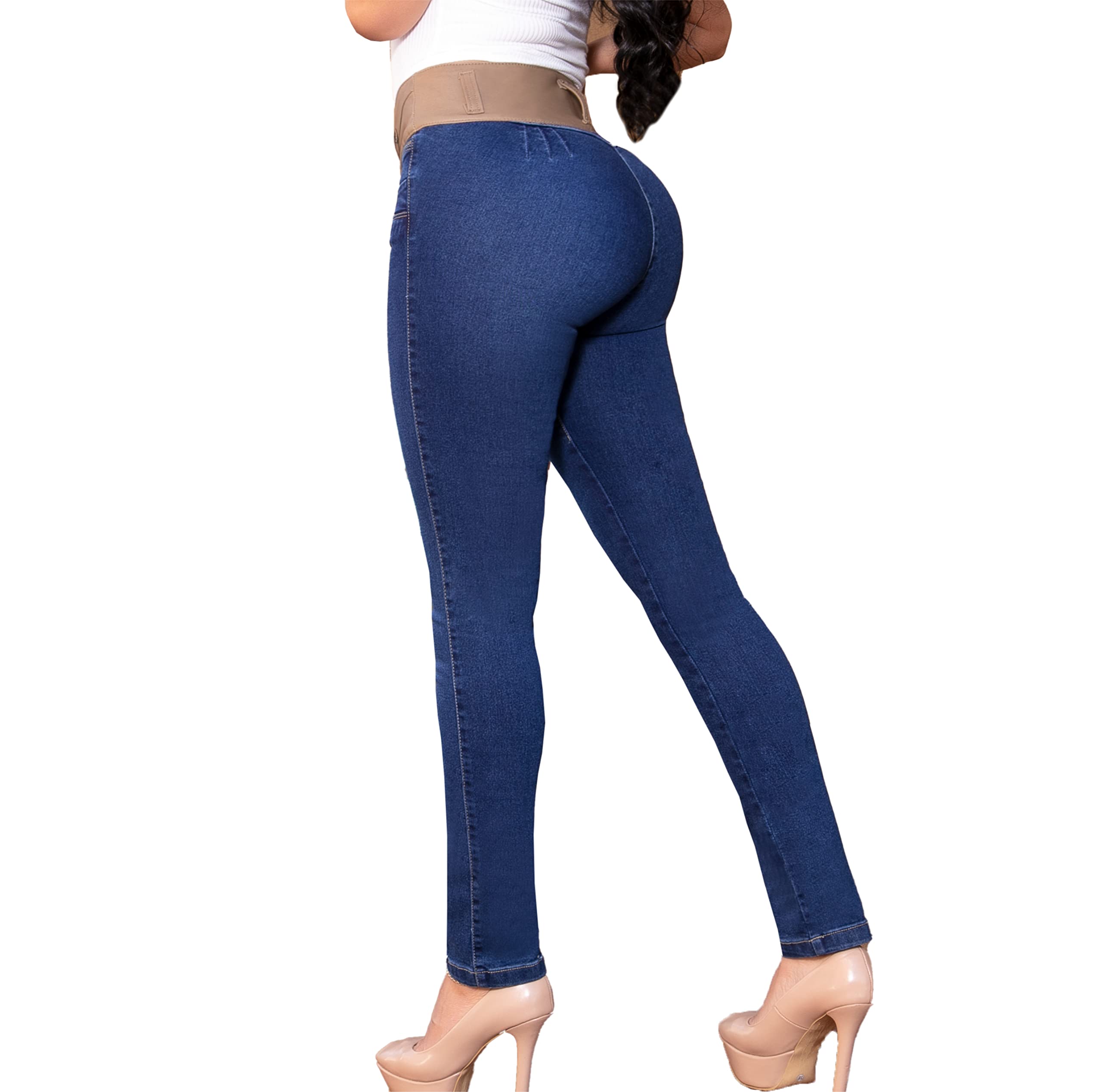 Colombian Butt Lifting Jeans for Women - Boot Cut High Waist Denim Pants in Blue | Slimming & Shaping Design for Casual Wear & Night Out