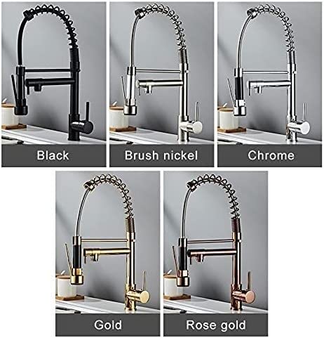 KORP Pull-Out Sprayer Kitchen & Bathroom Sink Faucet - Chrome/Gold Single Handle Mixer Tap with Dual Spout - Perfect for Modern Homes, Apartments, and Renovations
