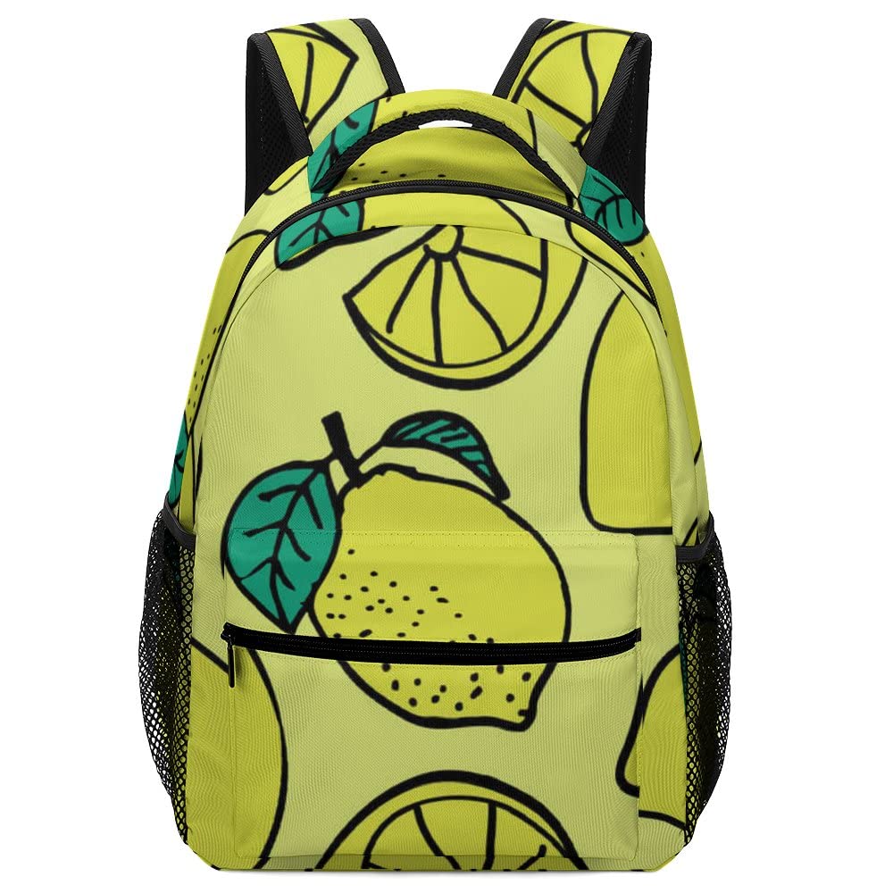 Yellow Lemon Print Backpack for School & Travel - 16.5 Inch Laptop Backpack for Men & Women, Durable College Backpack for Hiking, Work & Daily Use