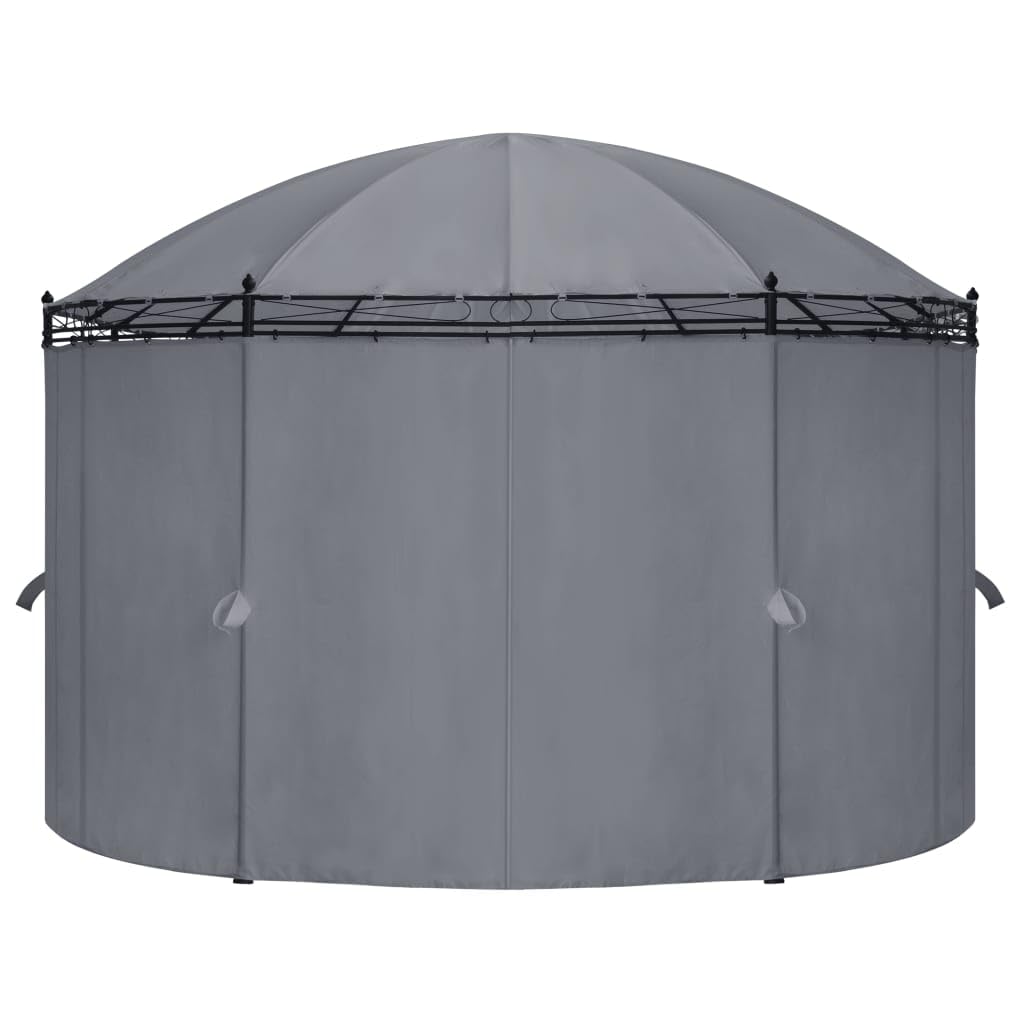 vidaXL Anthracite Outdoor Gazebo with Curtains - Powder-Coated Steel Frame & UV-Resistant Fabric - Easy Assembly (204.7