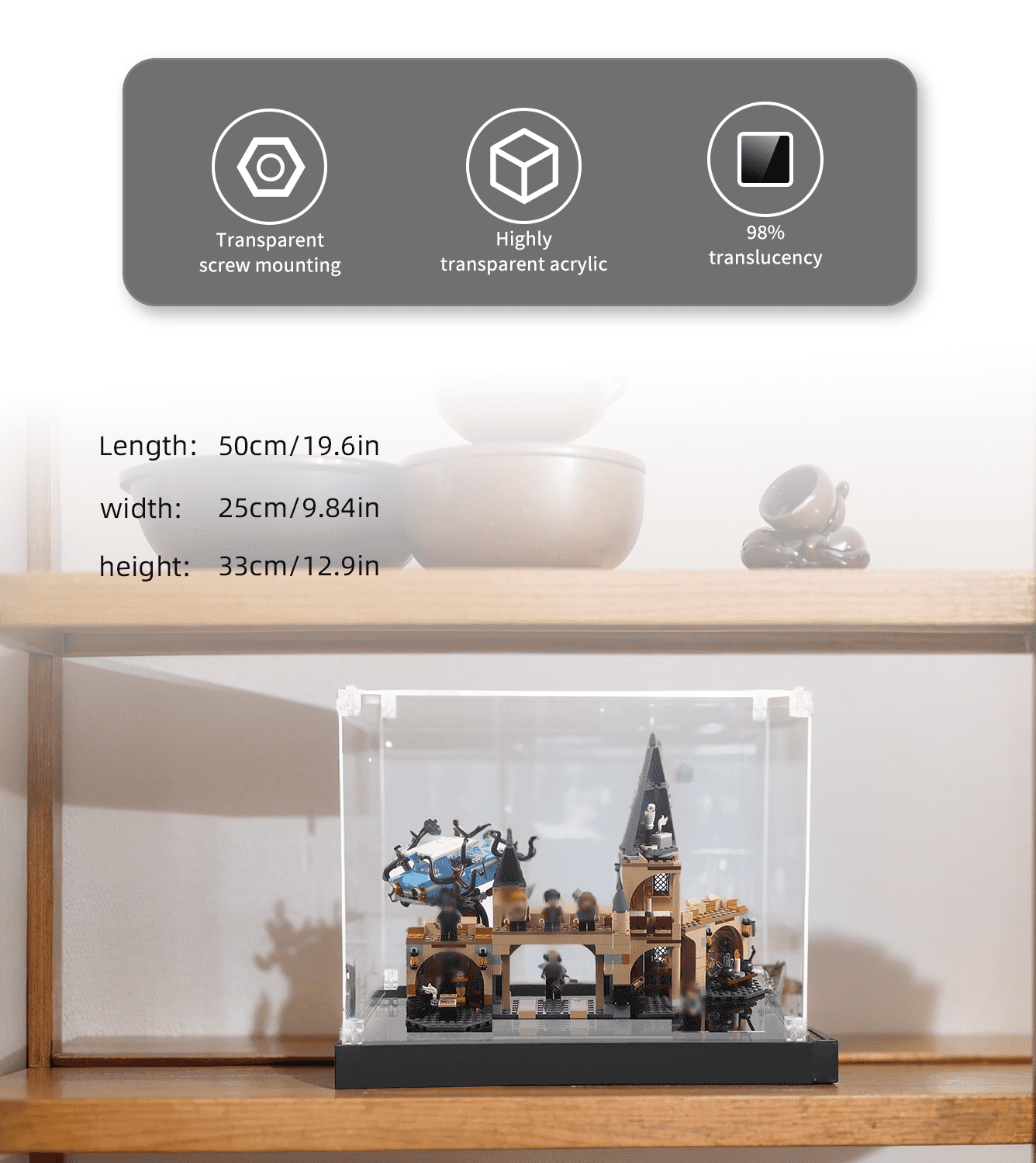 Lego Hogwarts Whomping Willow 75953 Display Case - Clear Acrylic Showcase for Collectible LEGO Sets - Perfect for Home Decor, Office Display & Gift Giving