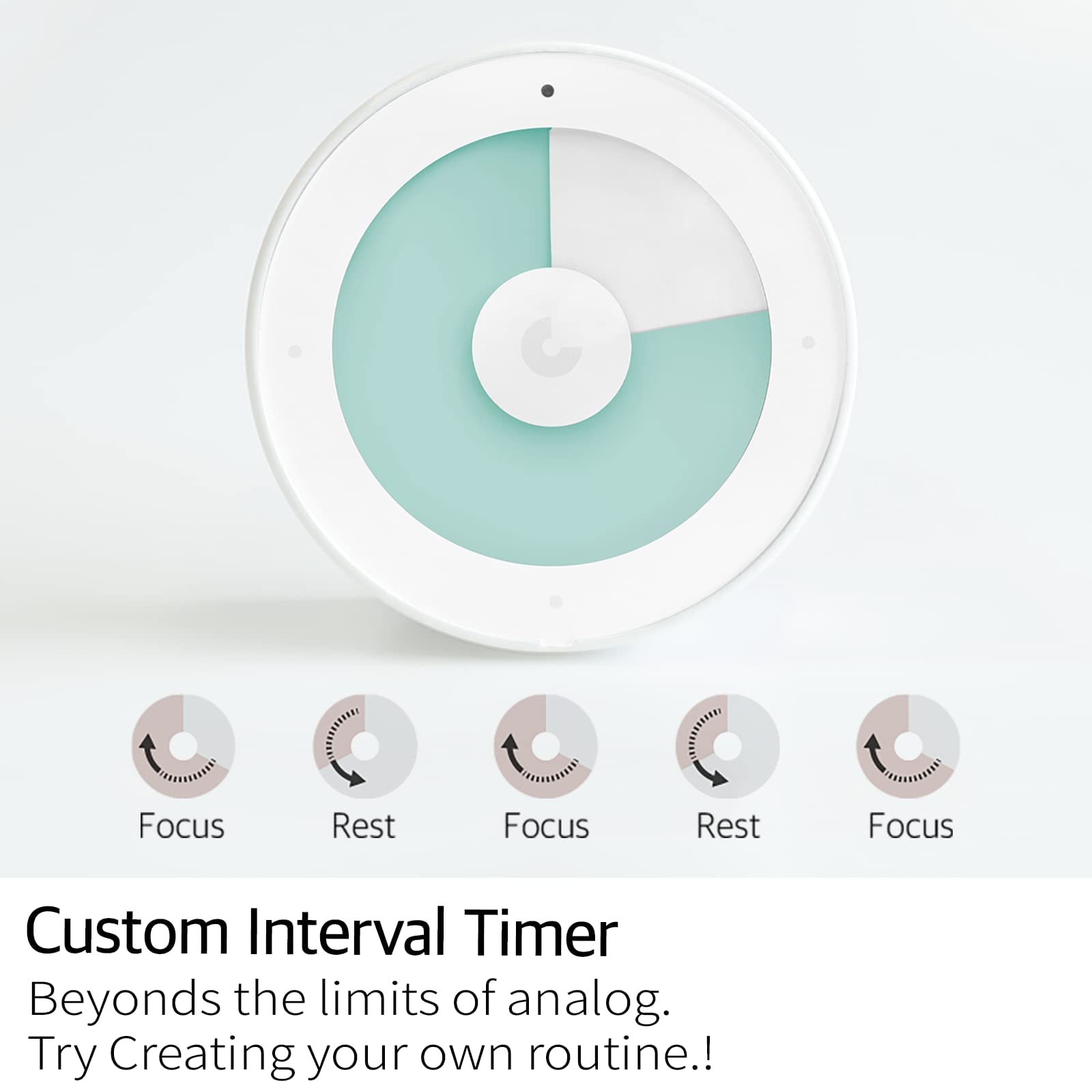Minee3 Visual Timer - Study & Productivity Tool for Focus, Time Management, Work Efficiency (Aqua Mint) | Perfect for Studying, Pomodoro Technique, Classroom & Office Use