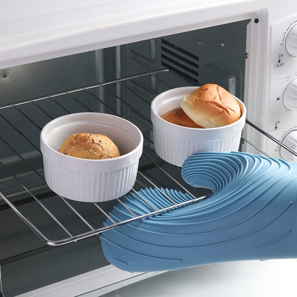Sweejar 8 oz Ceramic Ramekins Set of 6 - White Baking Dishes for Souffle, Pudding, Creme Brulee, Custard | Perfect for Oven, Microwave & Dessert Serving