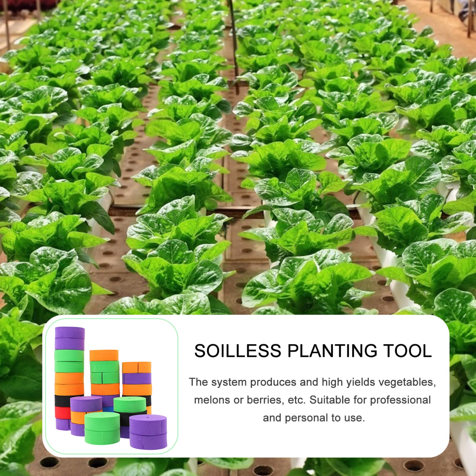 GANAZONO 50pcs Hydroponic Plant Spacers - Garden Clone Collars, Nutrient Blocks & Plant Plugs for Hydroponics (Random Colors) - Ideal for Indoor Gardening, Hydroponic Systems & Seed Starting