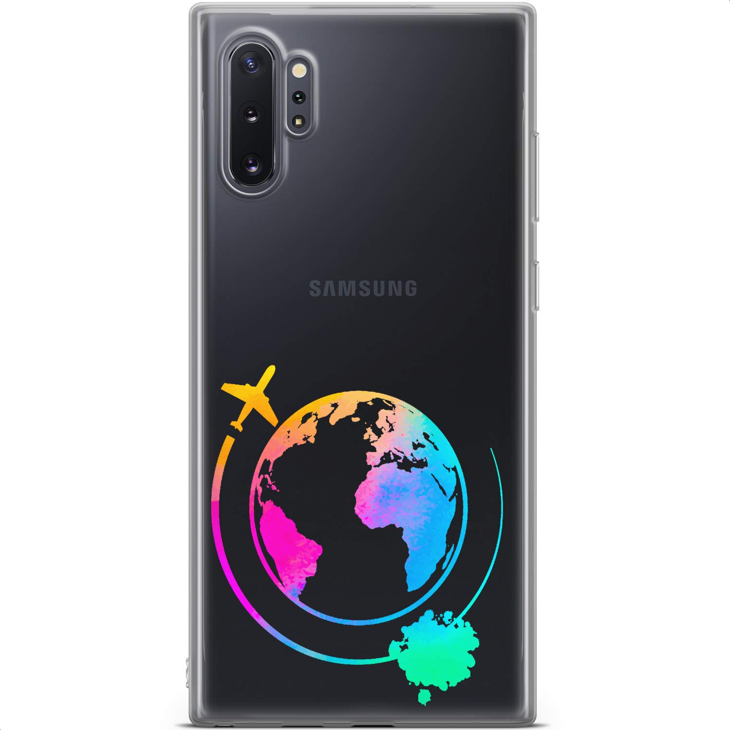 Samsung Galaxy S24 S23 Ultra S22 5G Plus S21 FE S20 S10 Phone Case - Slim Clear TPU Silicone Protective Cover with Earth Planet Travel Design - Perfect for Travel, Tourism, and Everyday Use