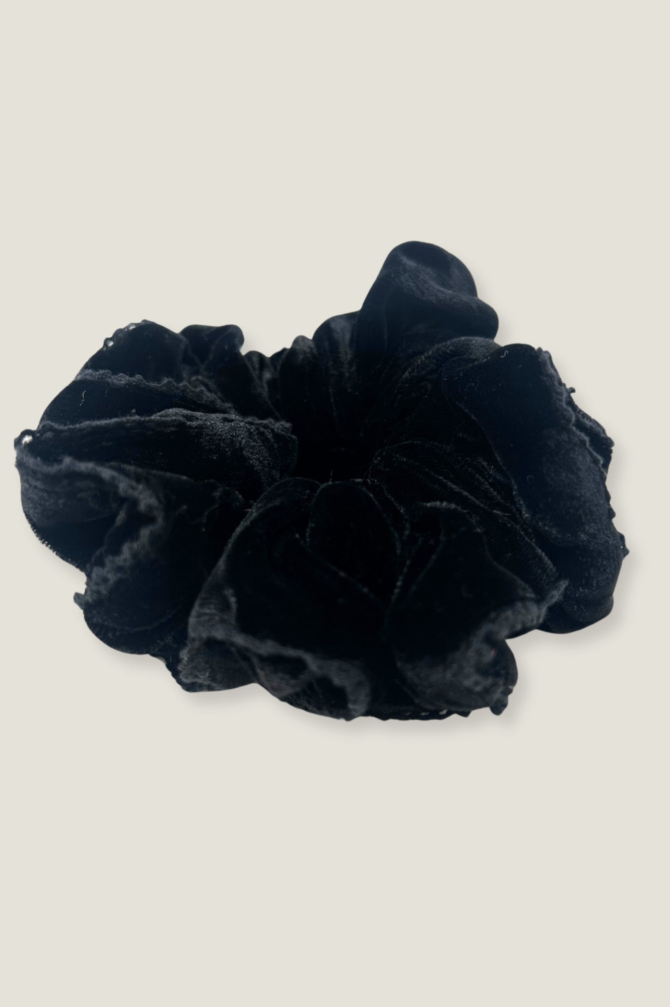 Black Velvet Scrunchie Hair Ties - Soft & Stretchable Hair Accessories for Women & Girls (Perfect for Everyday Use, Workouts, and Special Occasions)