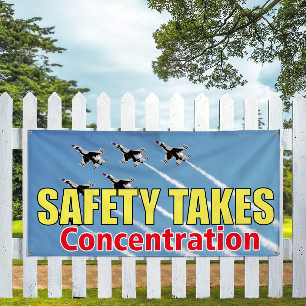 Vinyl Banner 48x96 Inches - Heavy Duty Weatherproof Outdoor Sign with 8 Grommets for Industrial, Construction & Yard Safety Signs - Perfect for Construction Zones, Parking Lots & Event Signage
