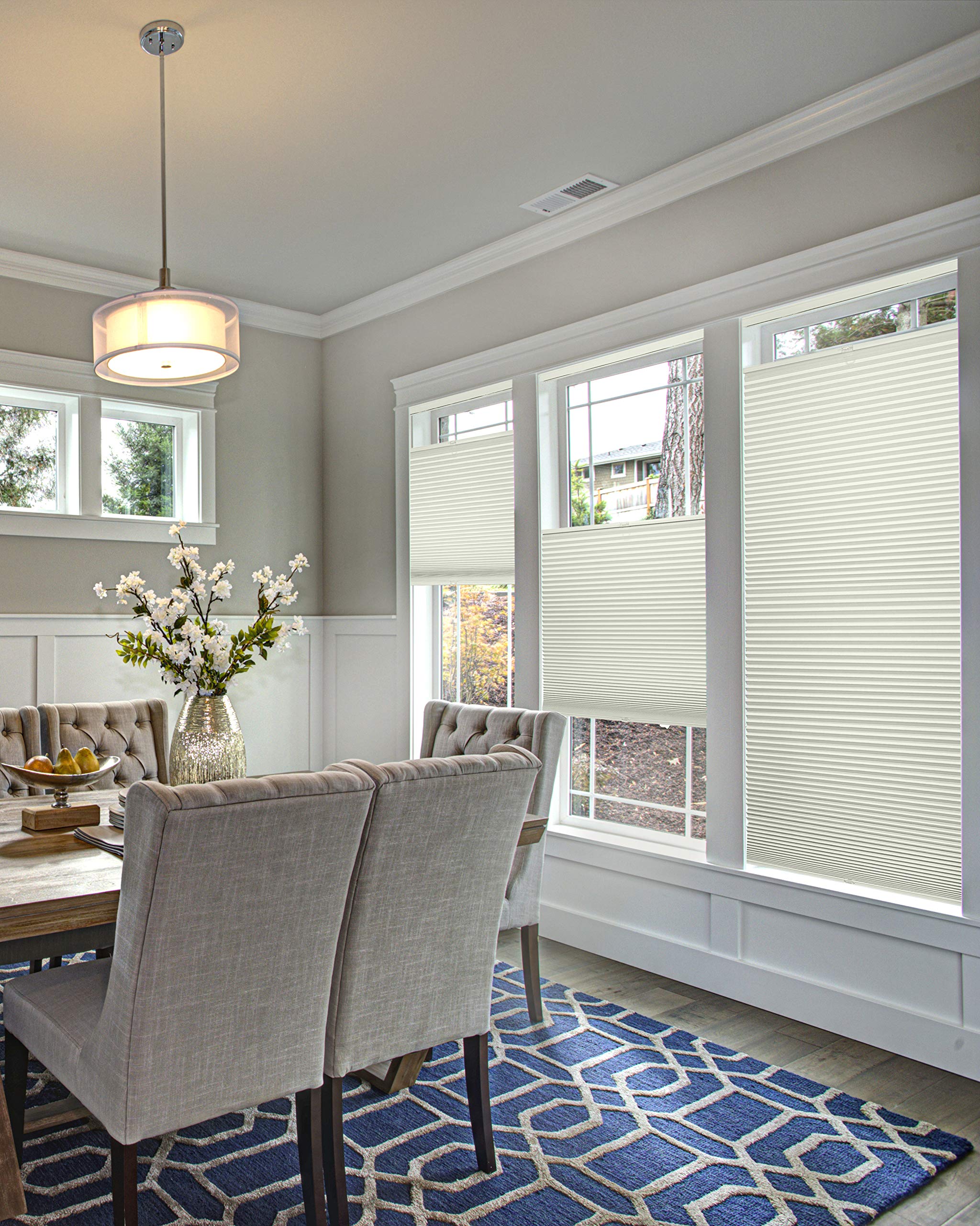 Custom Made Cordless Blackout Cellular Shades - White Dove, Inside Mount 60