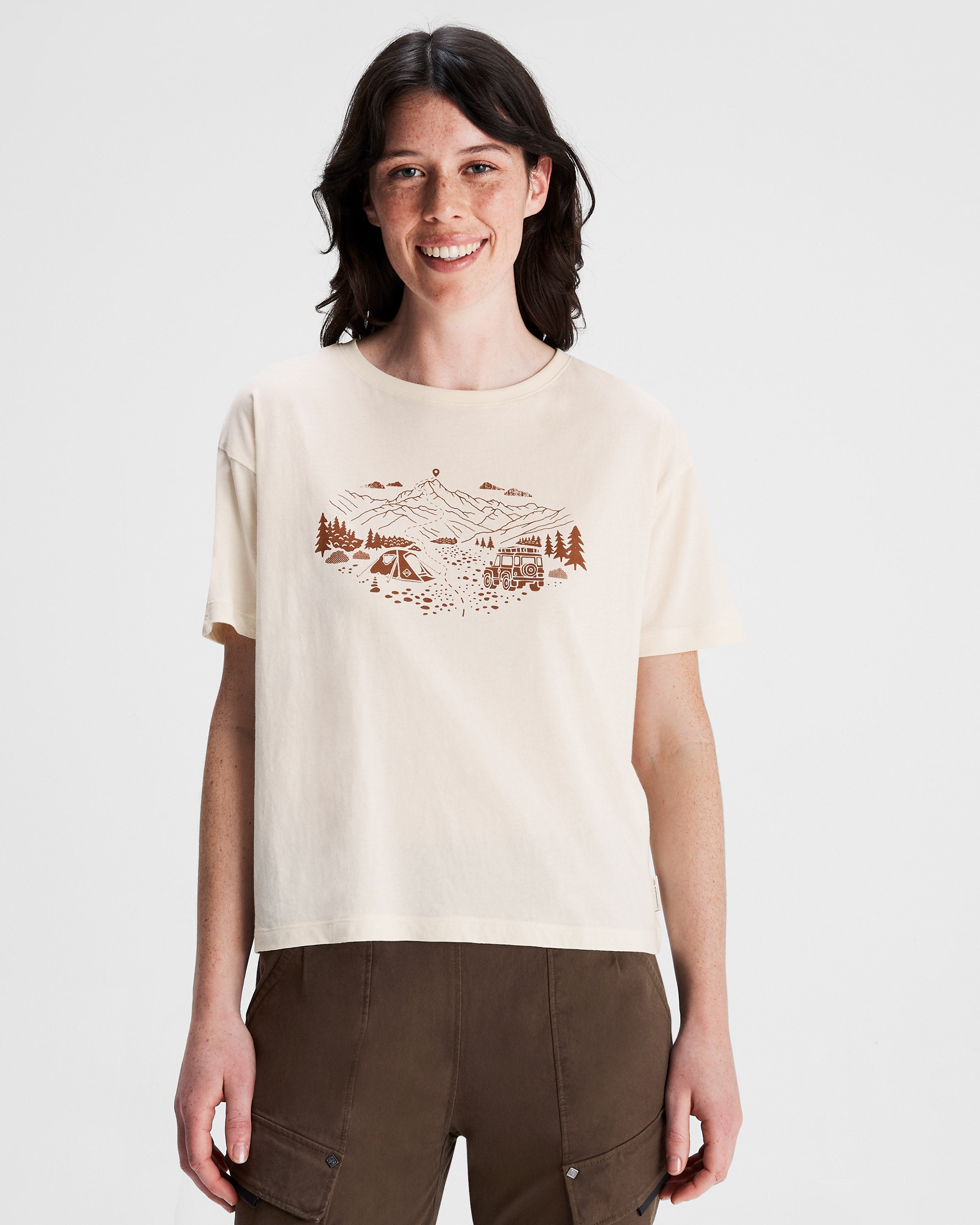 Organic Cotton Women's Ridgeline T-Shirt - Soft Natural Tee for Casual Wear & Everyday Comfort