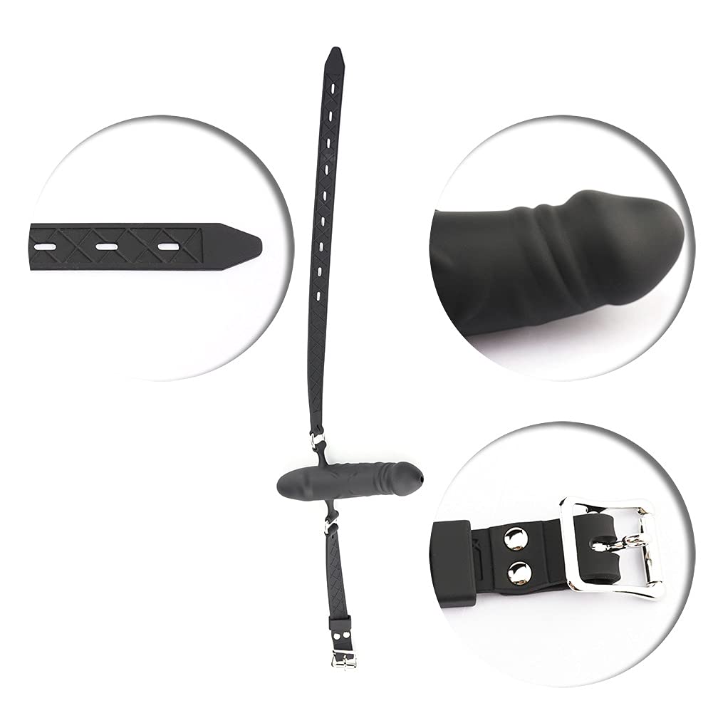 Premium BDSM Bondage Kit - Realistic Silicone Dildo Gag with Adjustable Ball Strap for SM Play | Adult Sex Toys for Couples & Roleplay Scenes