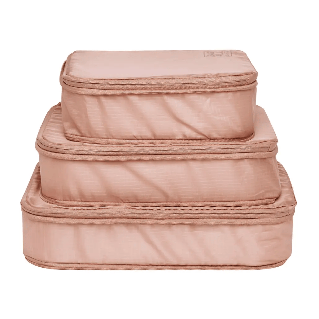 8-Pack Compression Packing Cubes & Travel Organizer Bags Set - Pink/Blush - Space Saving Luggage Organizers for Suitcase, Backpack & Closet Storage