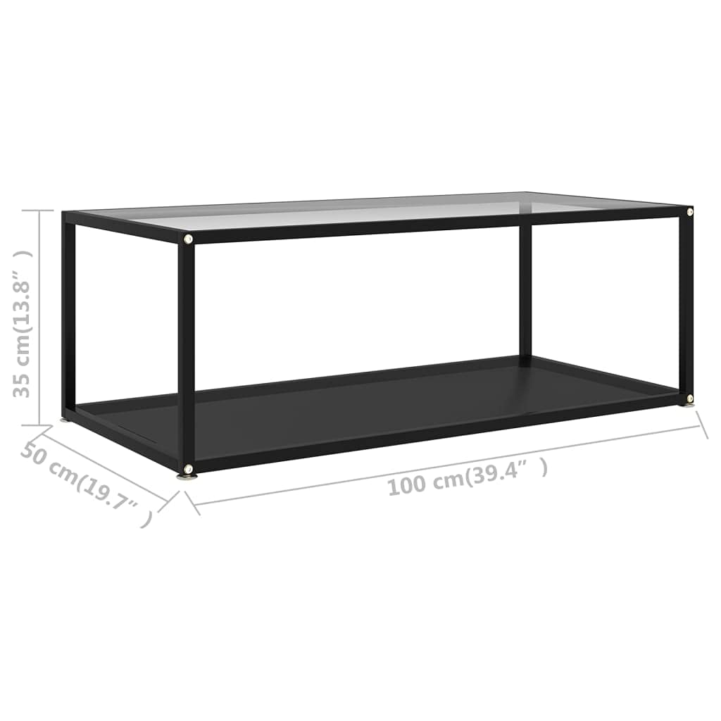 Modern Simple Style Coffee Table with Storage Shelf - Sturdy Metal Frame Side Table - 39.4